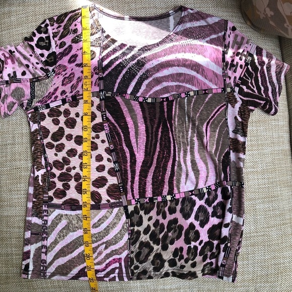 Damee Inc 2 Piece Embellished Jacket & Top Set Pink Animal Print  Women’s Small - Picture 12 of 16